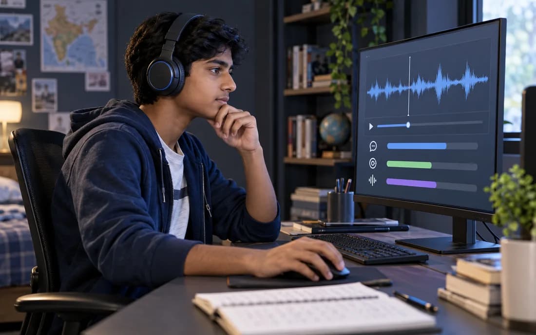 Illustration of speech analysis learning and practice
