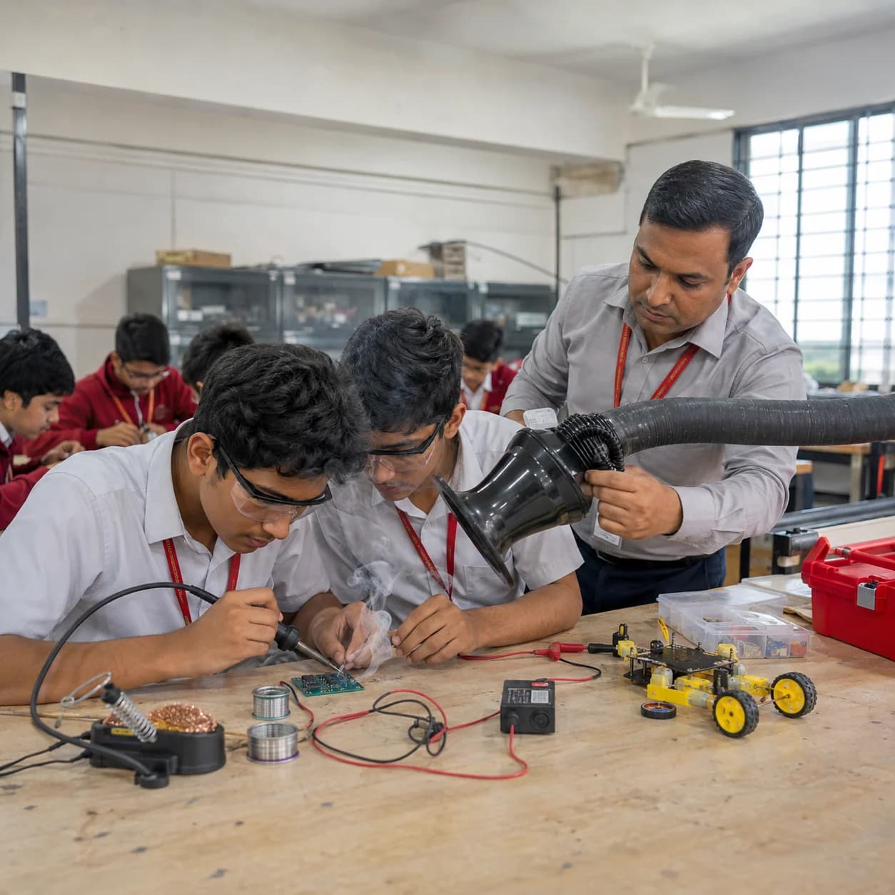 A supervised Indian school laboratory scenario illustrating the risk of fume inhalation
