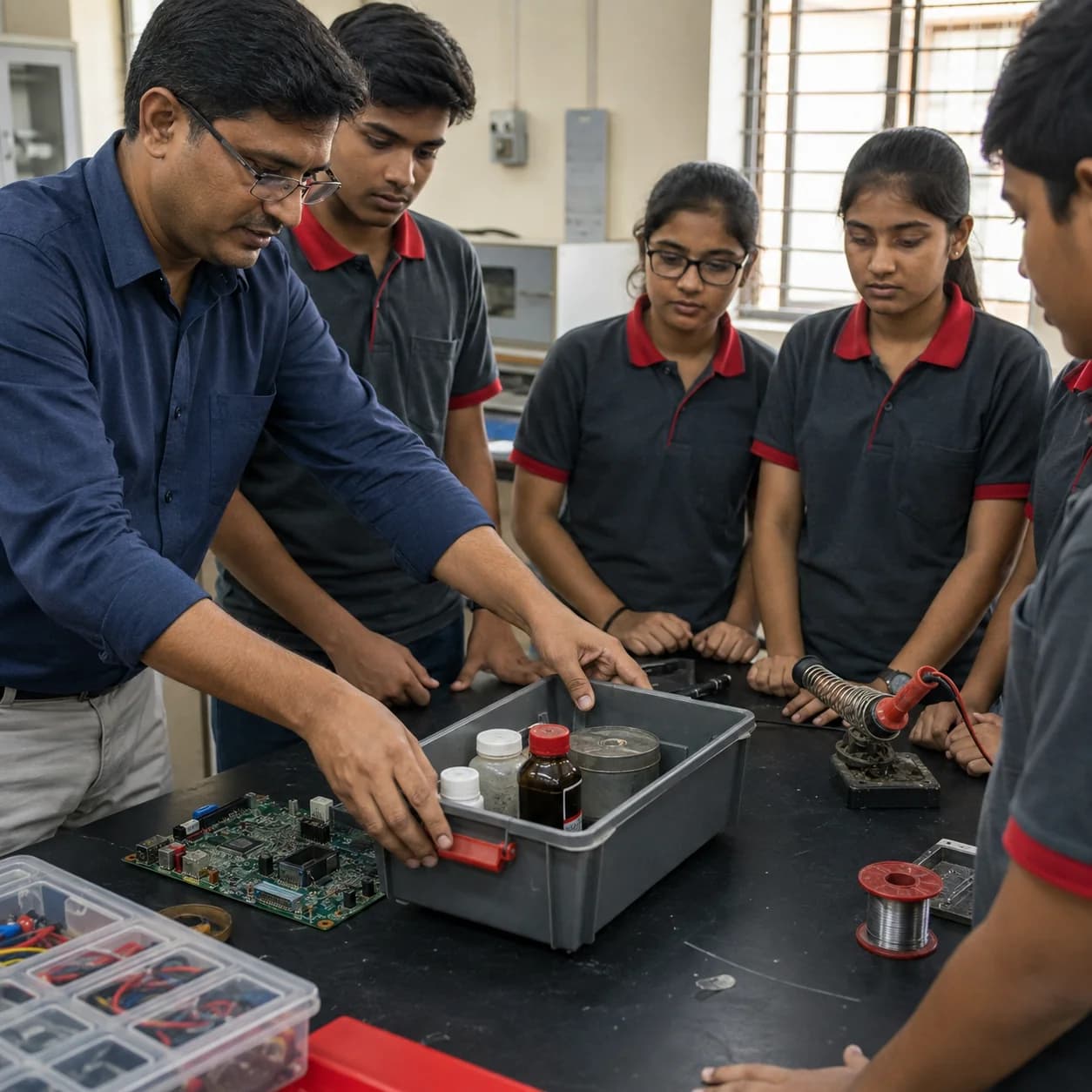 A supervised Indian school laboratory scenario illustrating the risk of toxic materials