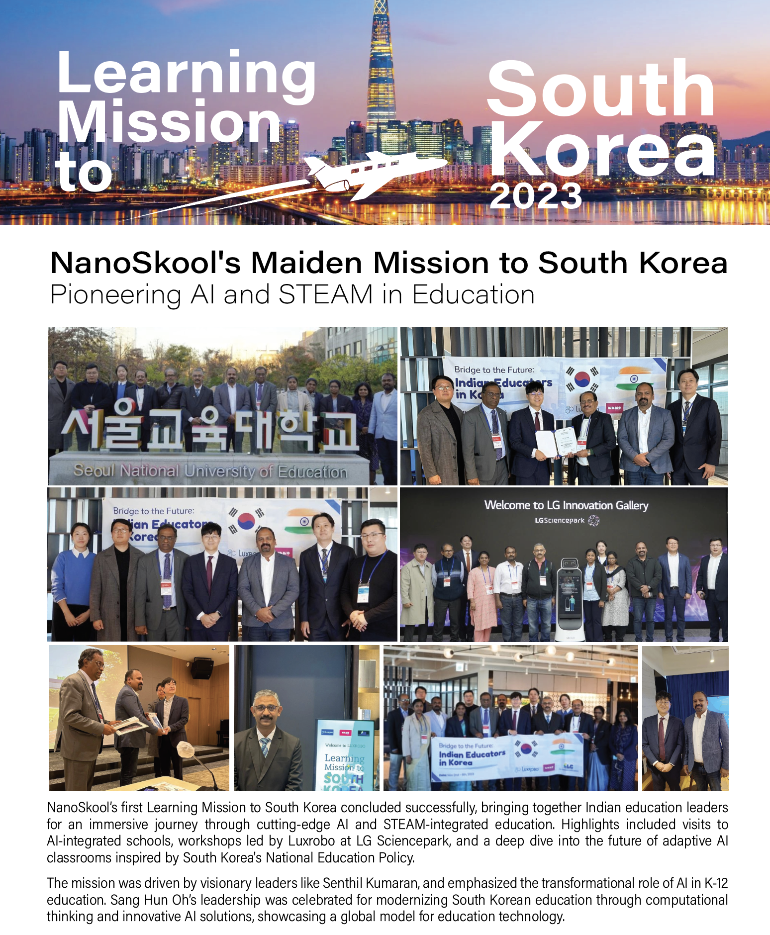 The delegation at Seoul National University of Education — South Korea, 2023